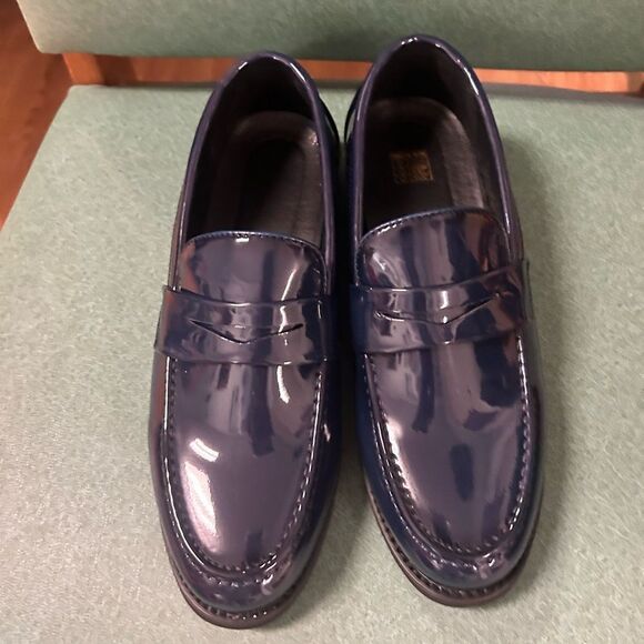 NOBL Ladies Size 8.5 Blue Penny Loafer Shoes - Picture 1 of 5